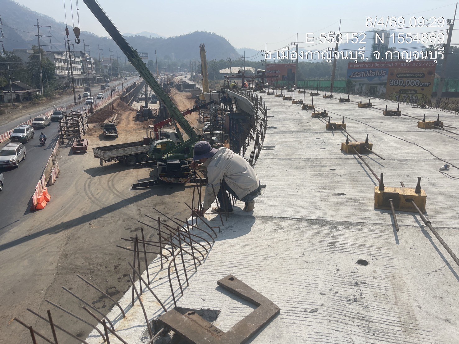 สำรวจควบคุมการติดตั้ง Precast Segments ทางแยกต่างระดับ แยกแก่งเสี้ยน กาญจนบุรี — รูปที่ 1